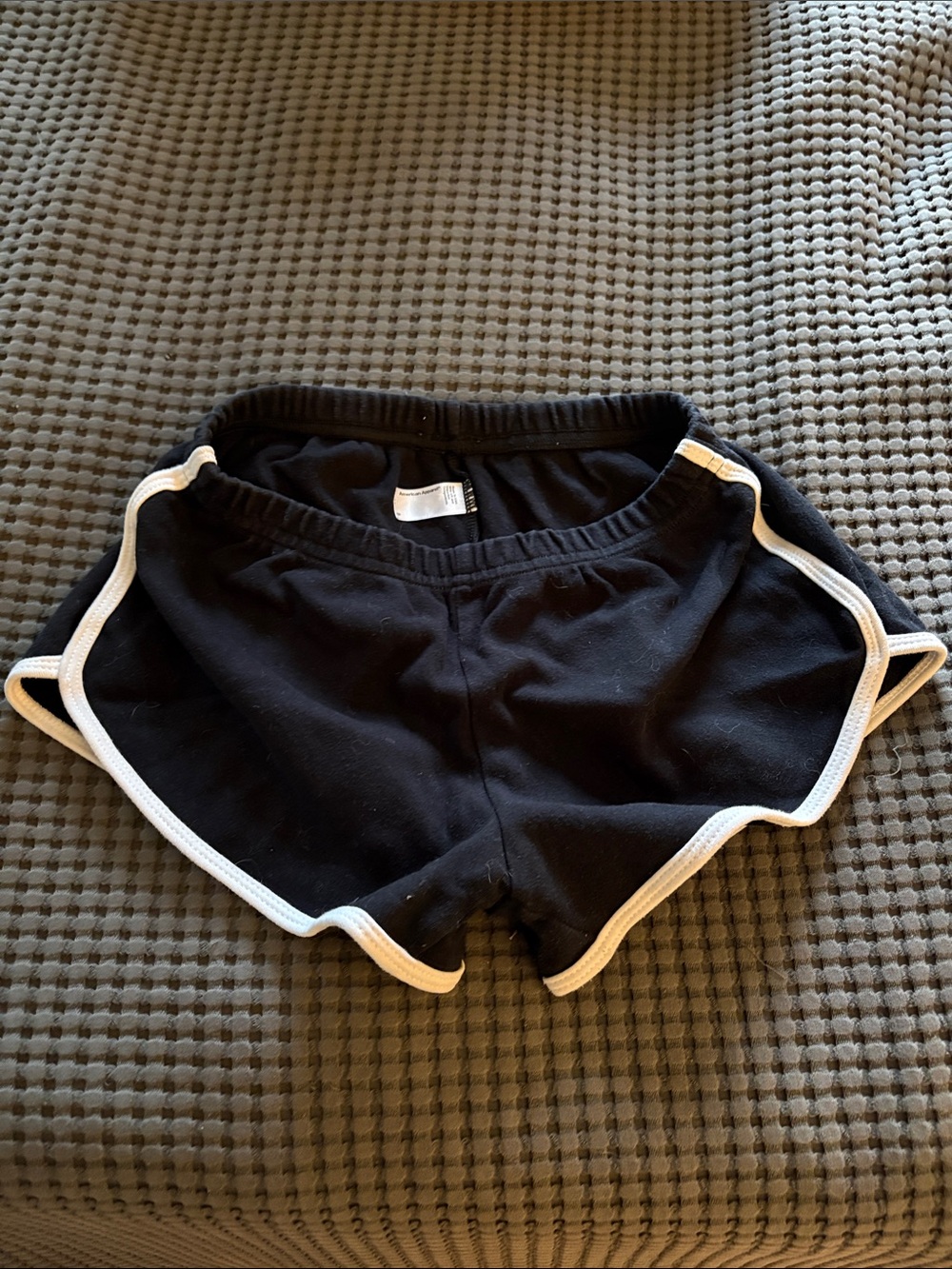 American Apparel Black Athletic Shorts with White Trim
